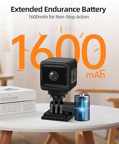 Miniatura 6 de Mini cámara inalámbrica 2K - Pequeña cámara WiFi para niñera con visión nocturna, batería de 1600 mAh de larga duración, alarma de detección de