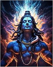 Whattacraft! DIY Acrylic Paint By Number Kit For Adults Kids Beginner Number Painting Kit DIY Canvas Painting By Number Wall Decoration DIY Painting Kit For Adults | Rudra Shiva, Multicolor