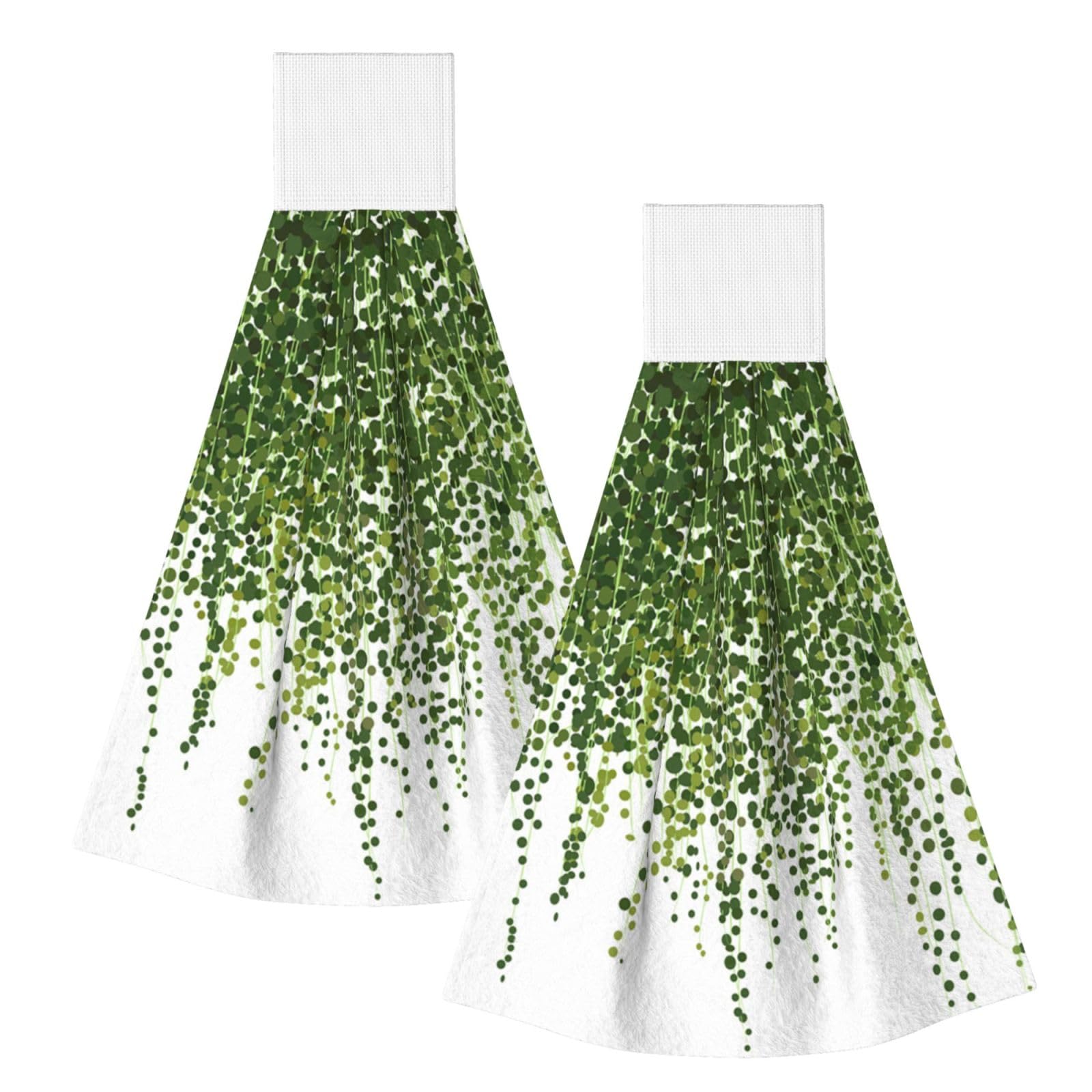 DOPKLNA Realistic Ivy Plant Isolated On Nature, 2 Pcs Hanging Coral Fiber Hand Towels for Bathroom, Absorbent Kitchen Towels