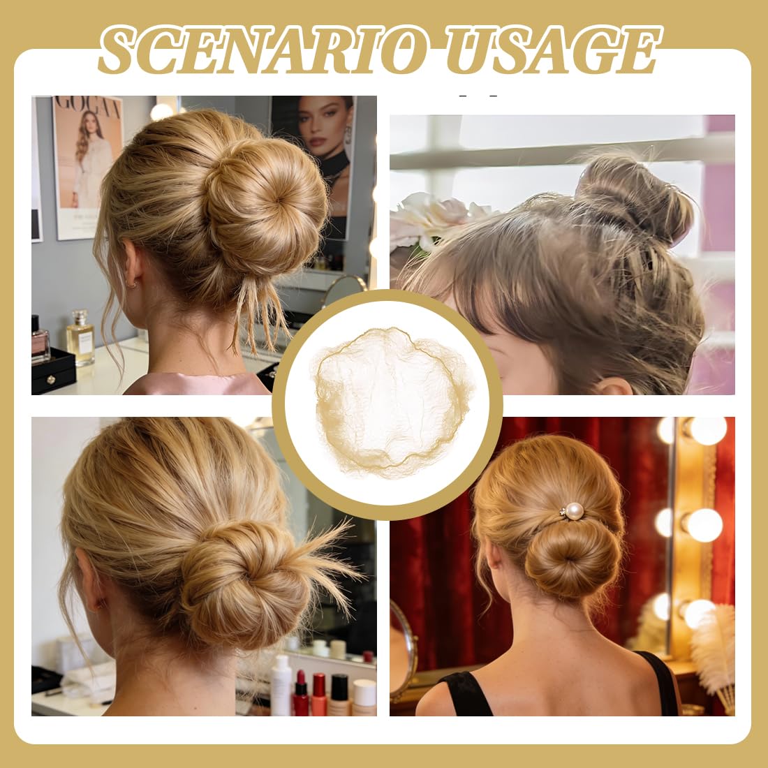 20 Pcs Filet Chignon, Filets À Cheveux Invisible En Maille Fine Filet Chignon Élastique Filets Cheveux Pour Infirmière Danseuse Hôtesse De L'Air