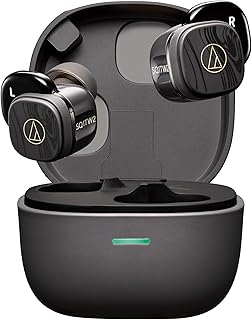 オーディオテクニカ ATH-SQ1TW2 GY ワイヤレスイヤホン Bluetooth マキアート模様 最大20時間再生 マルチポイント対応 小型軽量 アプリ対応 ヒアスルー 低遅延モード 急速充電 Qiワイヤレス充電対応 置き忘れアラート 防水 IPX5 チャコールグレー