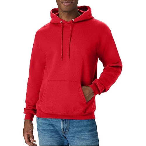 Hanes Men's EcoSmart Hoodie, Midweight Fleece, Pullover Hooded Sweatshirt