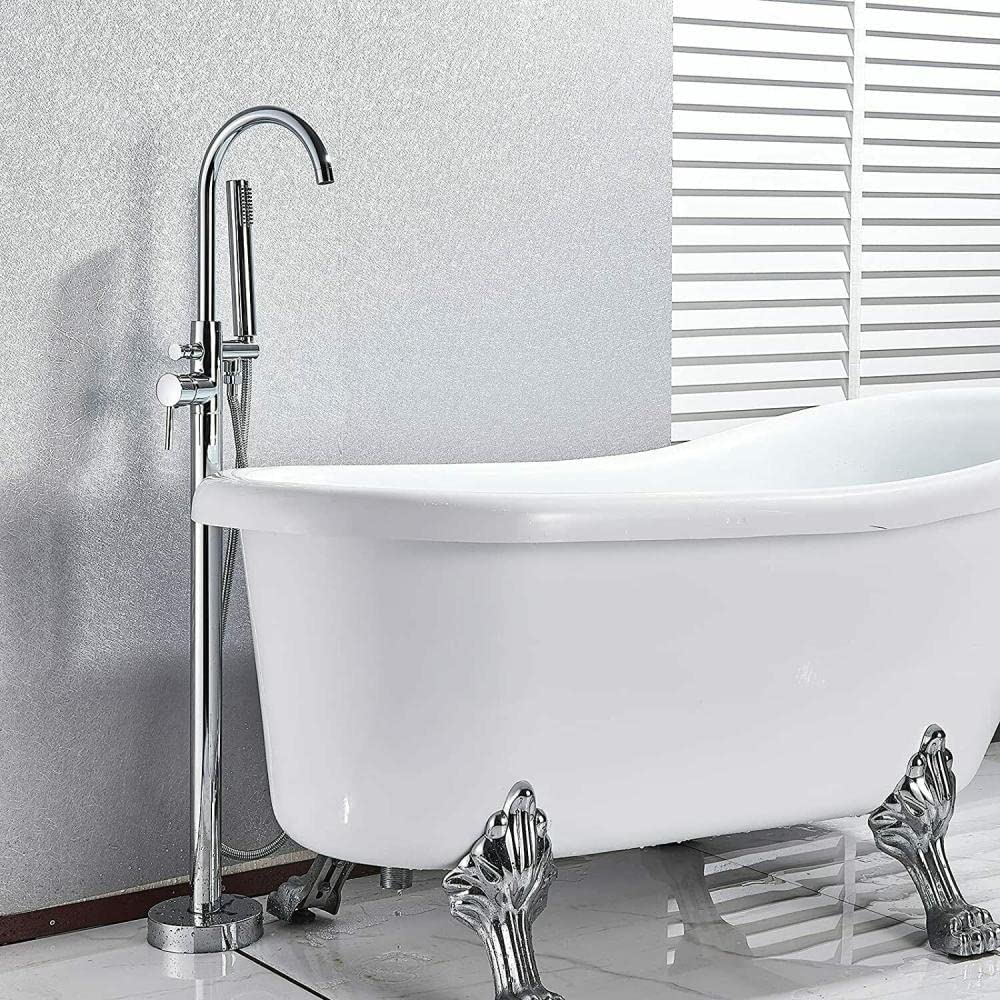 Robinetterie baignoire et douche pour installation au sol de bain îlot