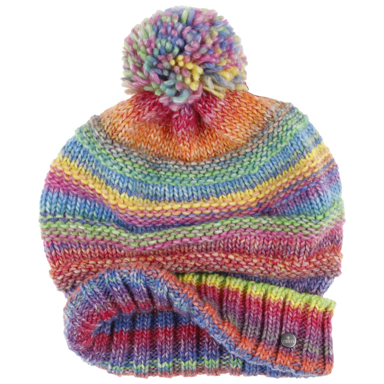 LIERYS Fauske Berretto con Pompon Berretto a Maglia Lana Vergine Made in Germany Unisex Autunno Inverno
