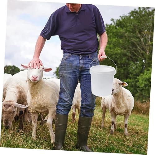 Miniatura 2 de CHILDWEET Cubo de plástico portátil de 5 piezas con tapa, cubo de agua para granja, playa y uso doméstico, capacidad versátil de lavado y