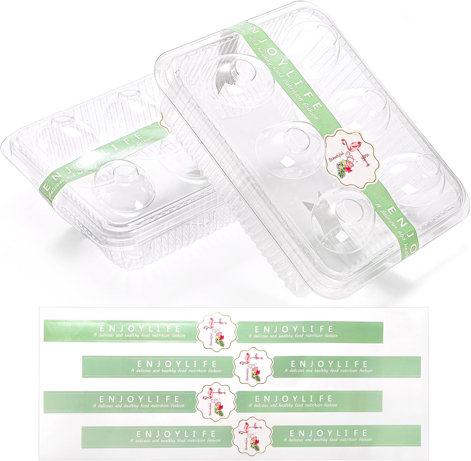 Yopay 50 Pack Deviled Egg Trays with lid, Plastic Clear 6 Slots Deviled Eggs Halves Carrier Deviled Container Dish Plate Holder for Party, Classic Cuisine Trays