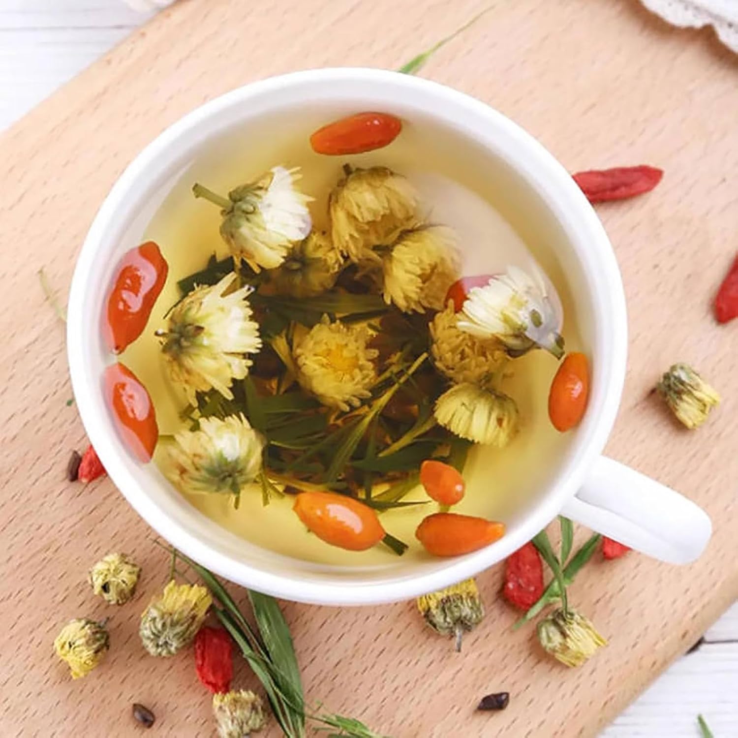 Golden Bloom Goji Tea,Dandelion Wolfberry Tea- Supports Kidneys & Liver Health Tea, Six Herbal Ingredients 120gper Pack Dandelion Wolfberry Liver Health Chinese Tea Bags Organic (2PCS)