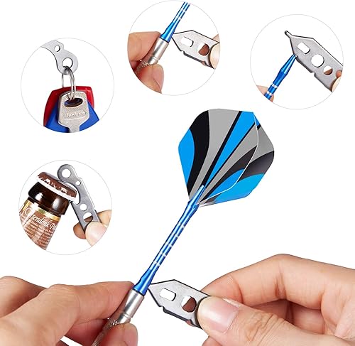 Miniatura 6 de Biange Dardos de punta suave, 12 piezas de 0.63 oz de punta de plástico con ejes de aluminio, 120 puntas de dardos adicionales, 24 vuelos de dardos,