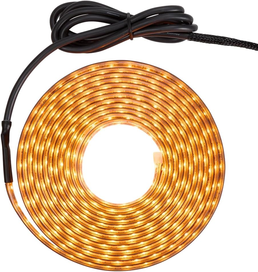 Maxxima 196” Red Silicone Flexible Adhesive Strip Light, Commercial Grade Truck Light, Third Brake Light or Clearance Marker for Tankers, Ring of Safety for Trailers, 3M Stick Tape, 12.8VDC, 3.1A