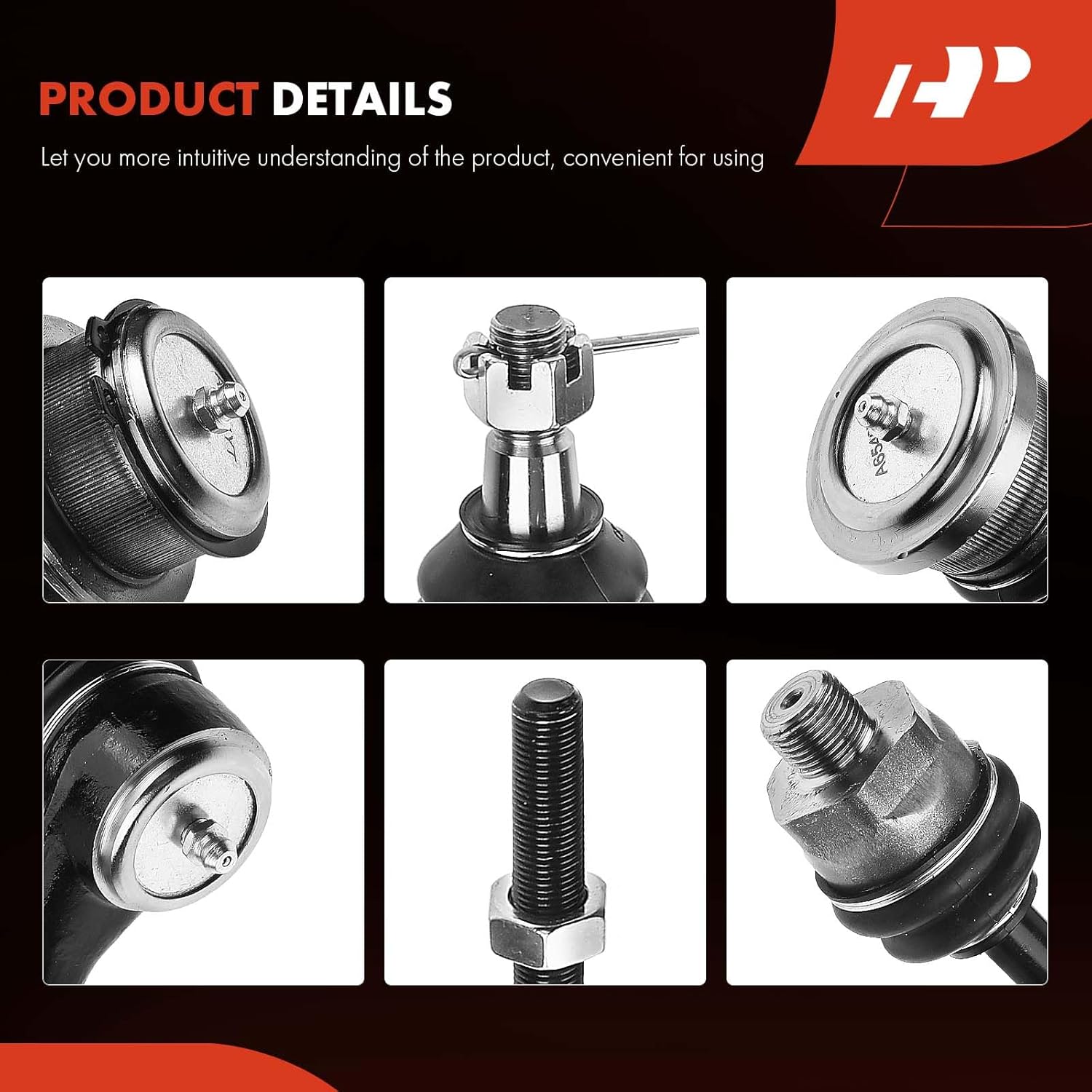 A-Premium Set of 8, Front Upper Lower Ball Joint, Inner Outer Tie Rod End, Compatible with Chevy GMC Cadillac Model - 1999-2007 - Silverado 1500 Tahoe Suburban Avalanche Sierra 1500 Yukon Escalade