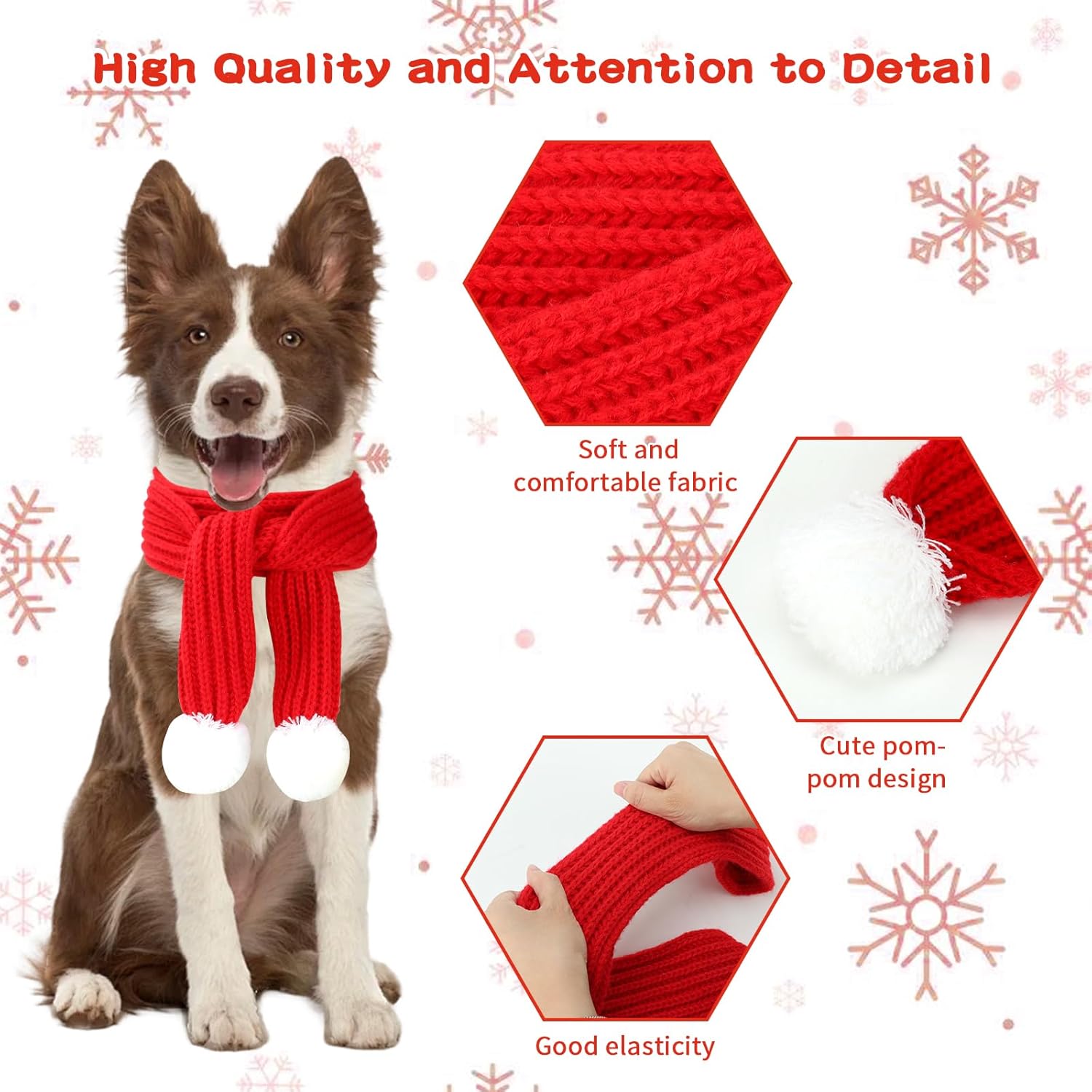 HYLYUN Christmas Pet Scarf 2 Pieces Knitted Pet Collar Winter Cat Neck Warmer Red Green Pet Scarf Puppy Cat Costume Accessories Mini Knitted Scarf for Small to Medium Sized Pets 4 71LPYbX PLL. AC SL1500