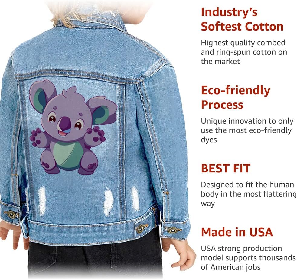 Koala Toddler Denim Jacket - Kawaii Jean Jacket - Themed Denim Jacket for Kids