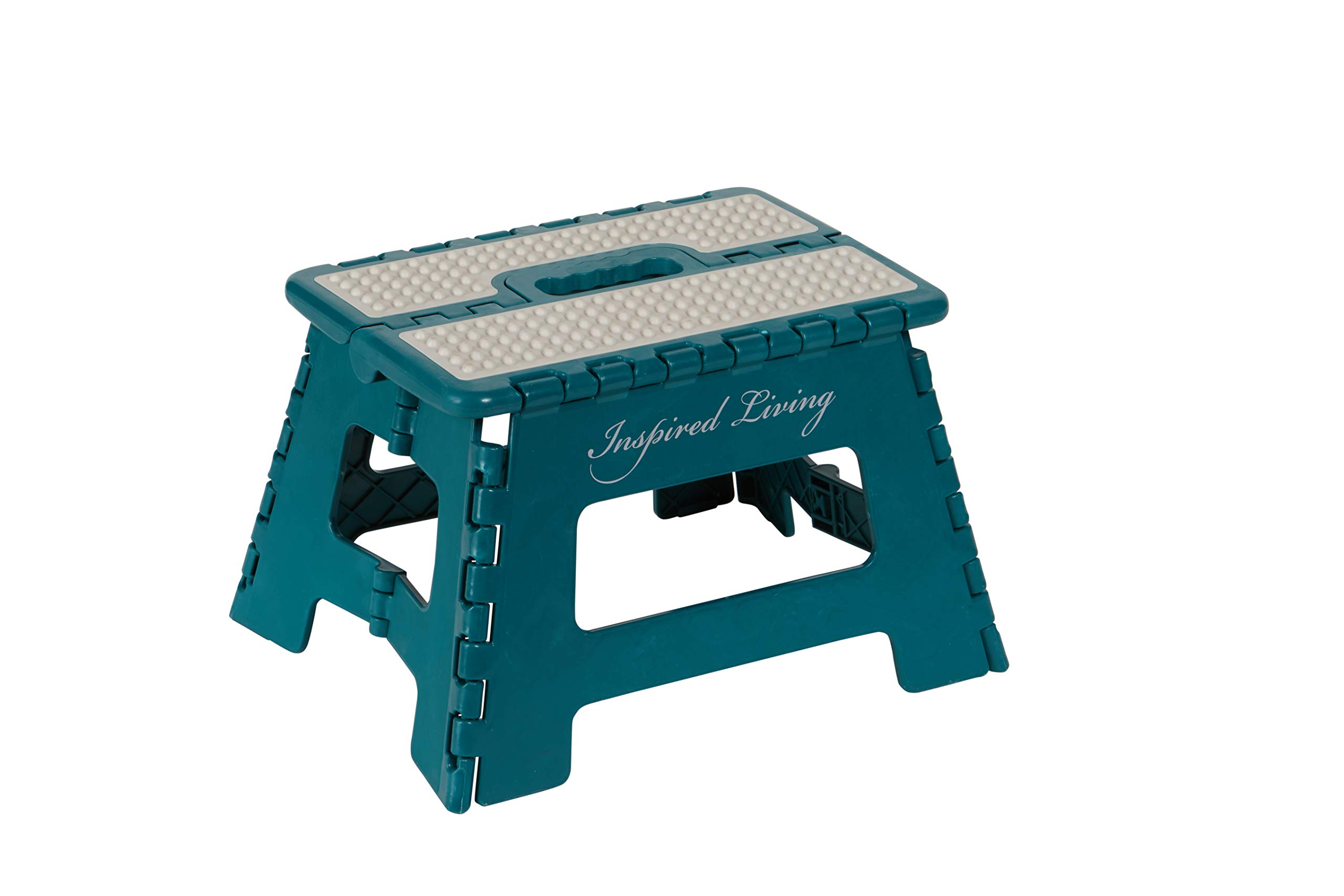 ULTRA-SLIM STEP STOOL - HEAVY DUTY: Folds 2" Wide in Dark Teal; by Vanderbilt Home
