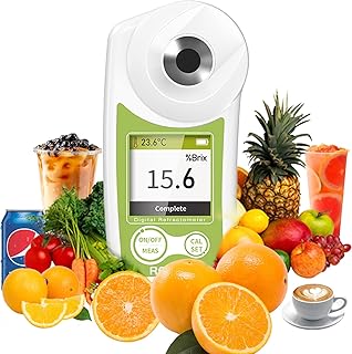 Digital Brix Refractometer, 0–55% ATC Sugar Content Meter, ±0.2% Precision, Handheld Tester for Fruit, Juice