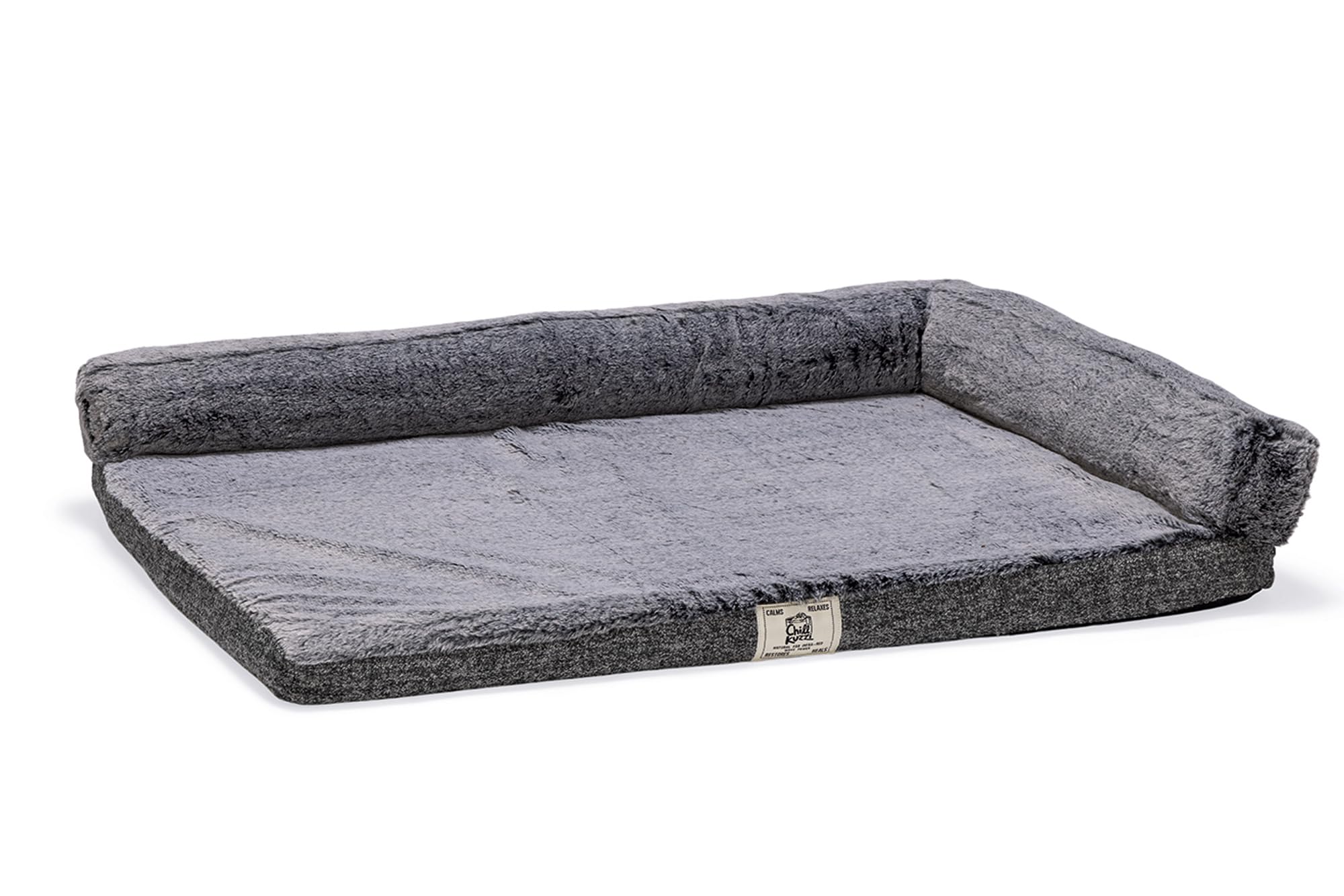 Cojín ortopédico de jaula para perro mediano Beeztees Nano Chill Kuzzi gris 78 x 54 x 5 cm