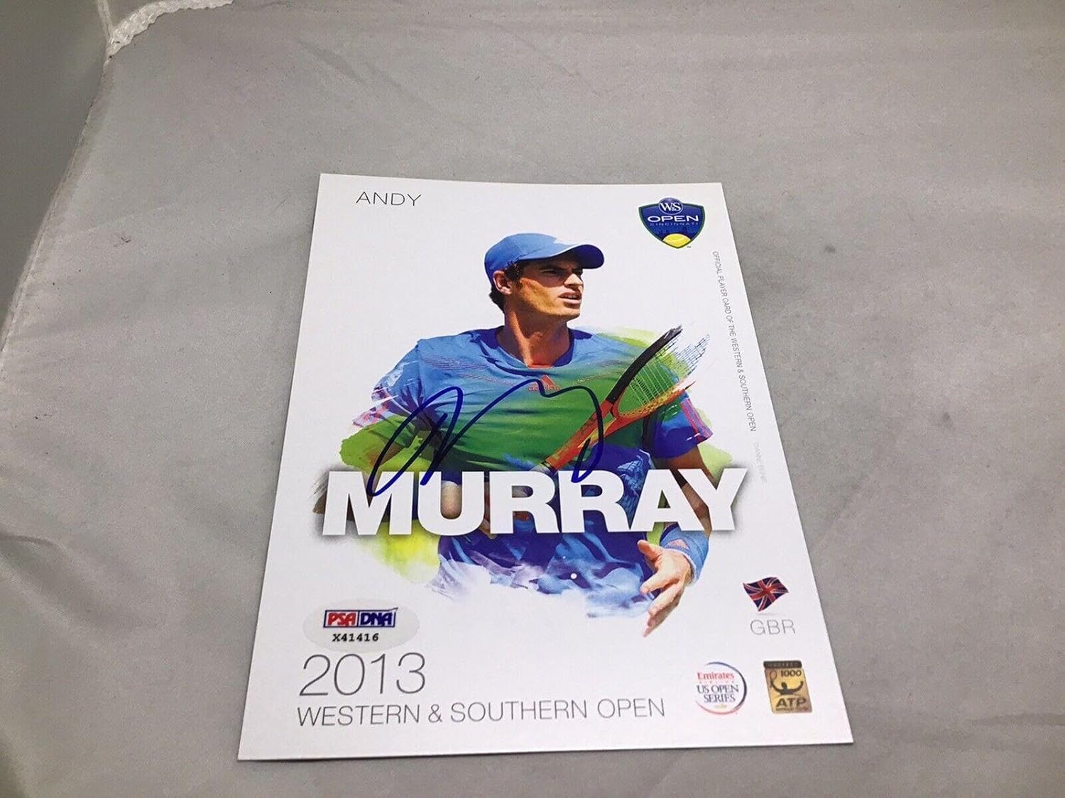 Andy Murray Signed 2013 W&S 5x7 Player Card Autographed PSA/DNA COA 1A - Autographed Tennis Cards