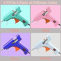 Vista 4 de Mini pistola de pegamento caliente, paquete de 8 pistolas de pegamento caliente para manualidades con 40 varillas, pistola de pegamento derretida