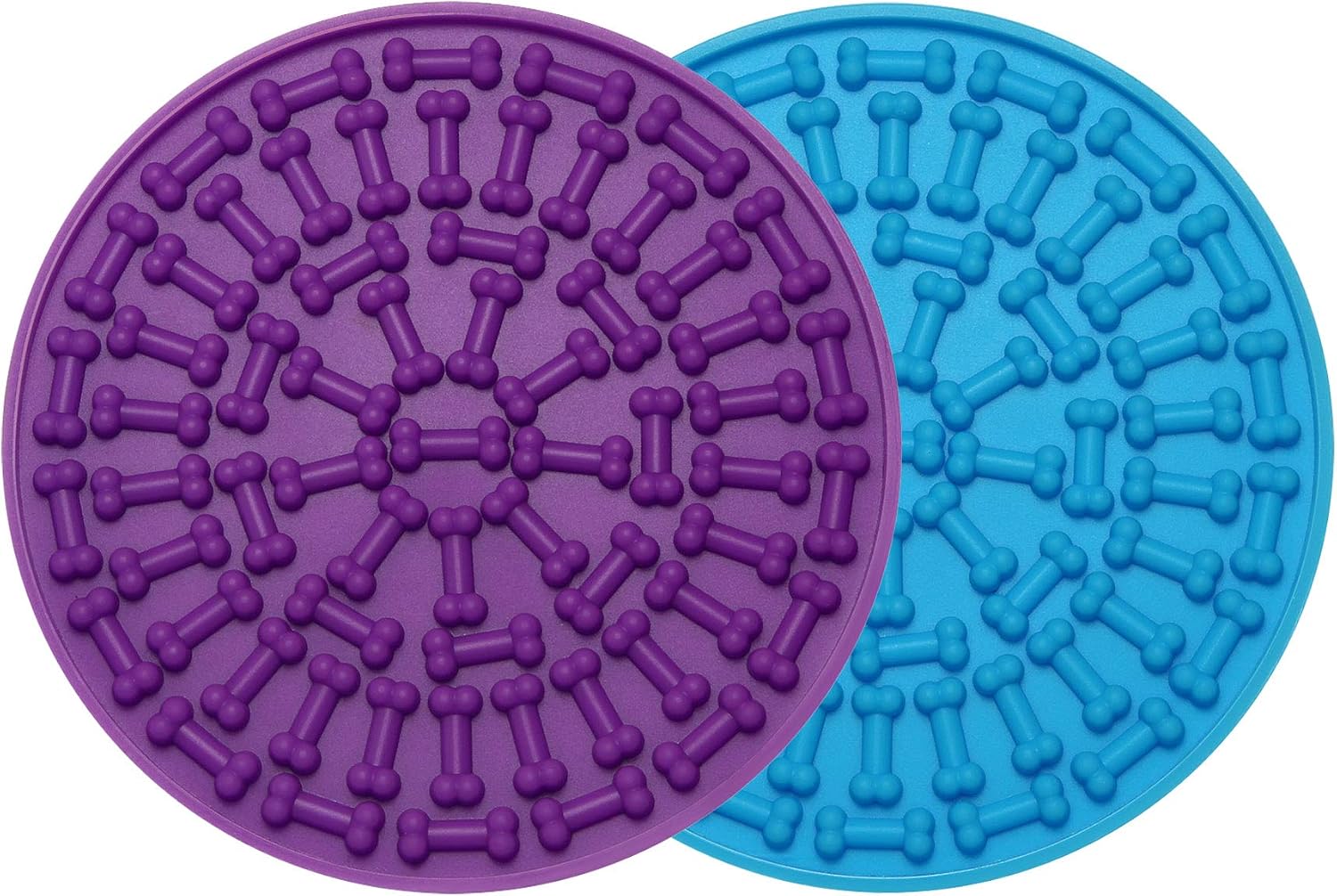 7SUOKITO 2 Pack Dog Lick Mats with a Silicone Spatula, Slow Feeder Licking Pads for Pet Bathing, Grooming, and Training, Boredom Buster…