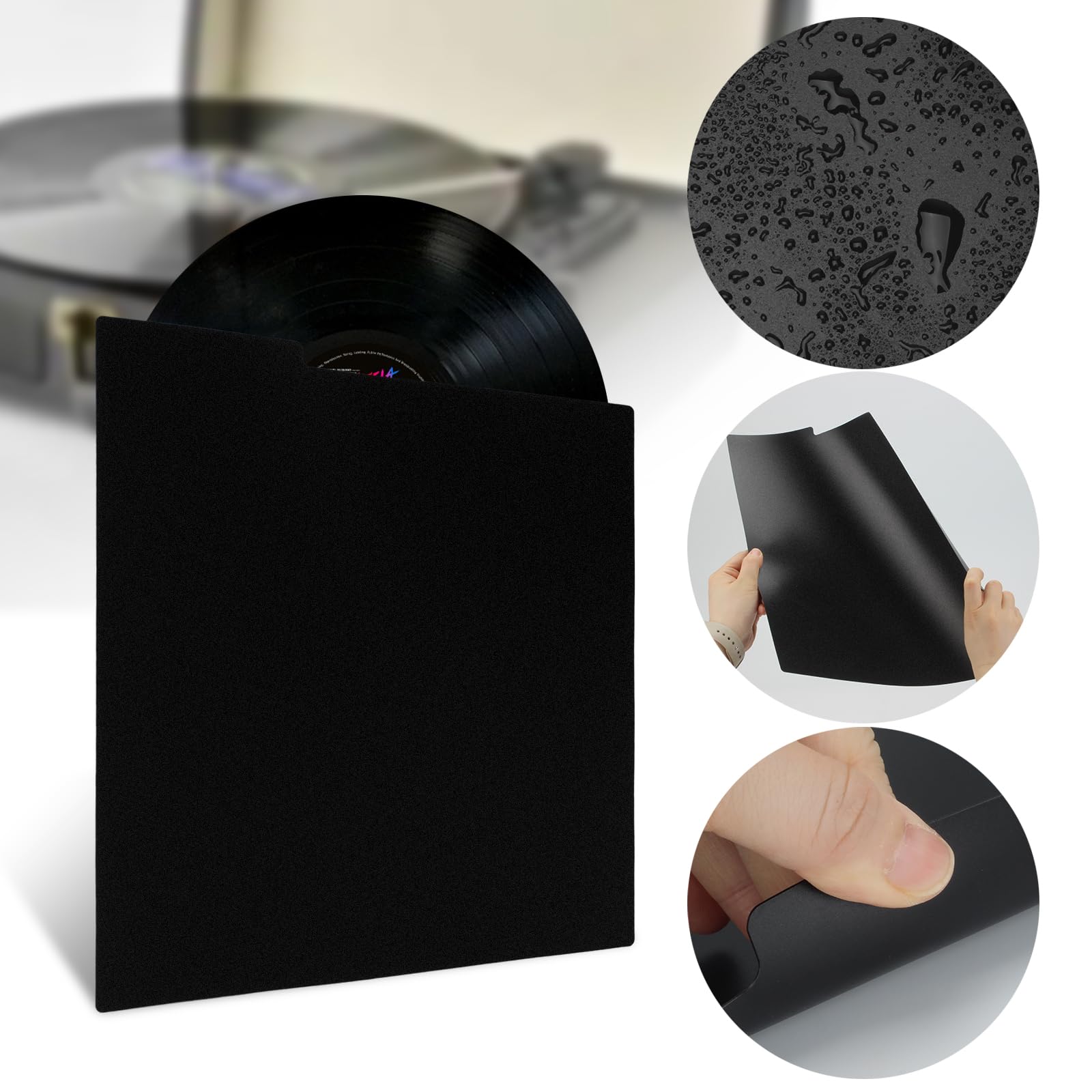 30 divisores de discos de vinilo, accesorios de discos de vinilo de 12.5 x 13.5 pulgadas con 2 hojas de calcomanías blancas de la A a la Z, separadores organizadores de archivos de CD y DVD