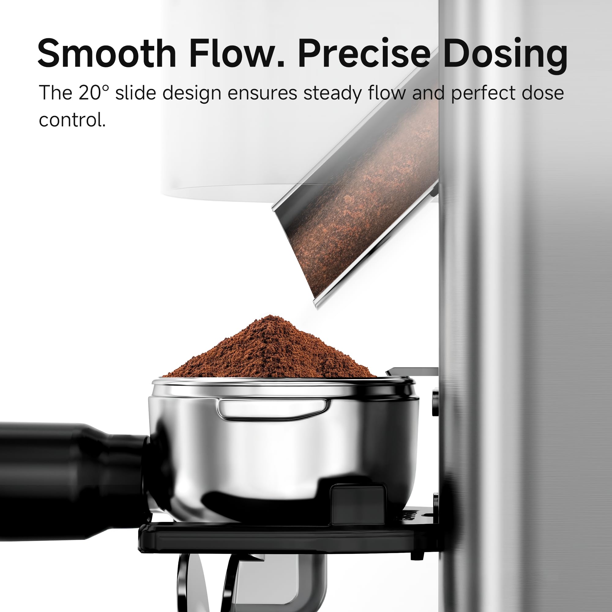 Moulin à café électrique HiBREW G7-48 réglages précis pour espresso/café filtre/café à la française, contrôle des portions et antistatique, broyeur conique pour un café fraîchement moulu