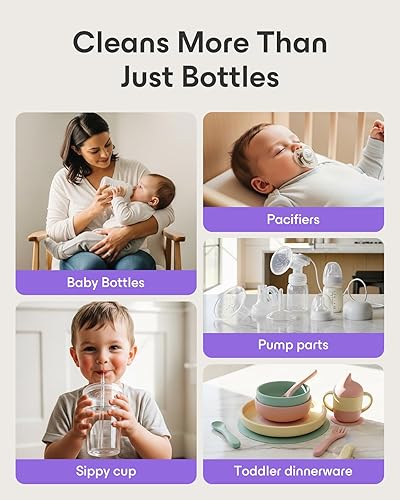 Miniatura 4 de 120 tabletas de detergente oficiales para biberones, pestañas de limpieza para eliminación de residuos de leche, compatibles con lavadoras de