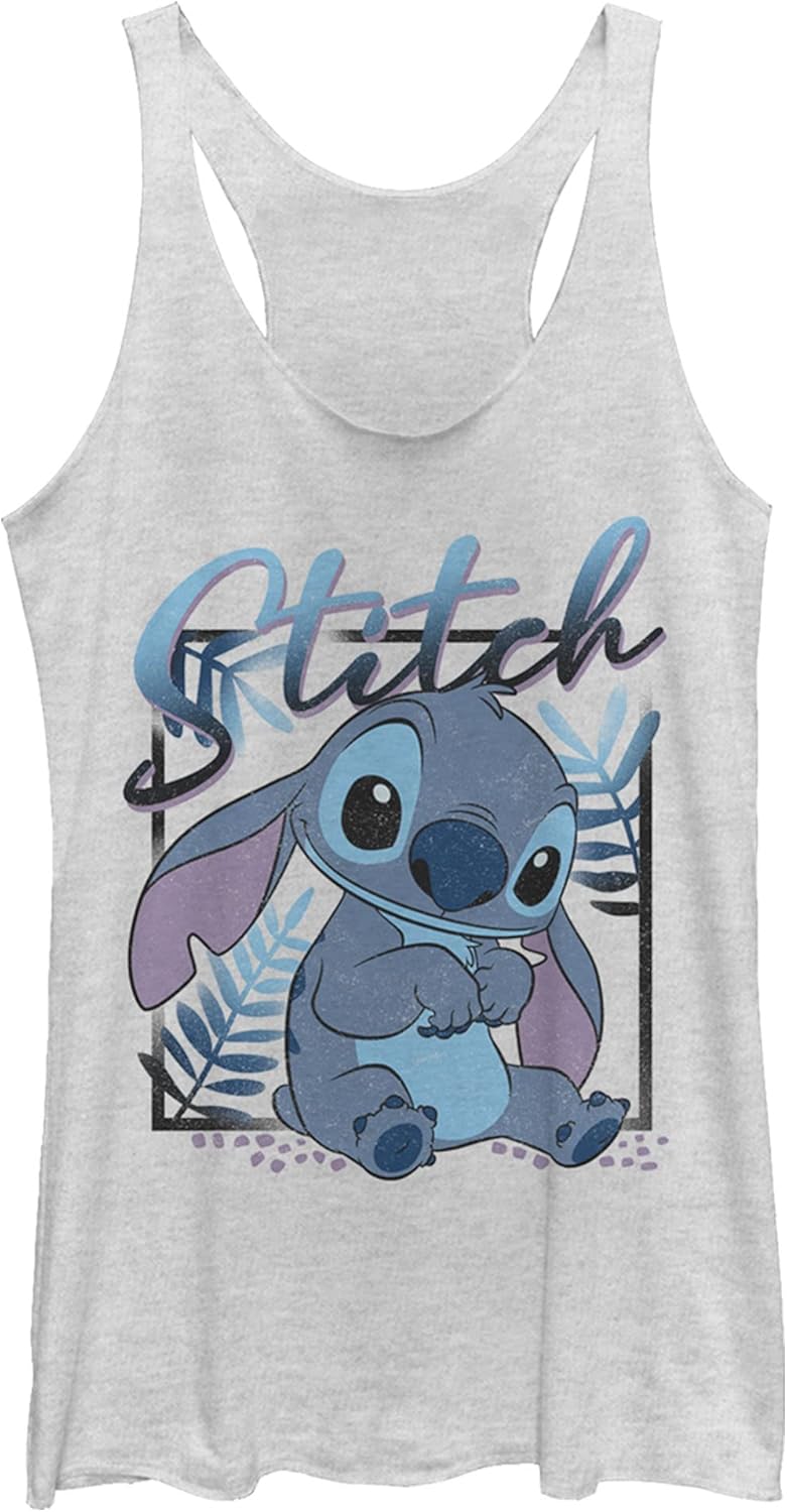 Disney Women's Lilo Stitch Square Tri-Blend Racerback Layering Tank