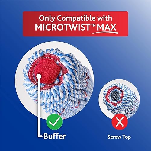 Miniatura 12 de O-Cedar MicroTwist MAX - Trapeador giratorio de microfibra con 2 recambios adicionales, cuenta con escurrir manos libres, cabezal de fregona