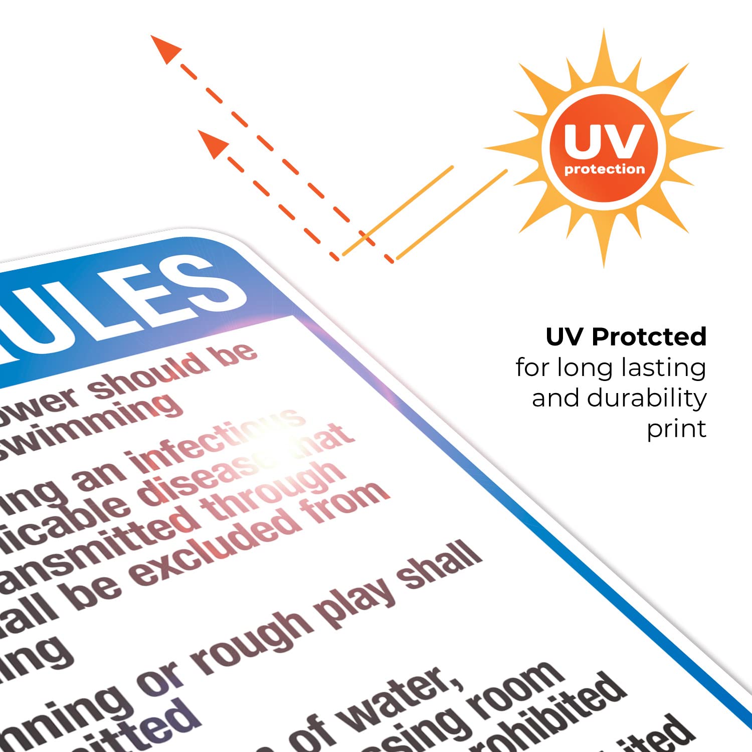 Idaho Pool Rules Sign, Complies with State of Idaho Pool Safety Code, 18x24 Inches, 55 mil Thick HDPS (high Density polystyrene), Made in USA