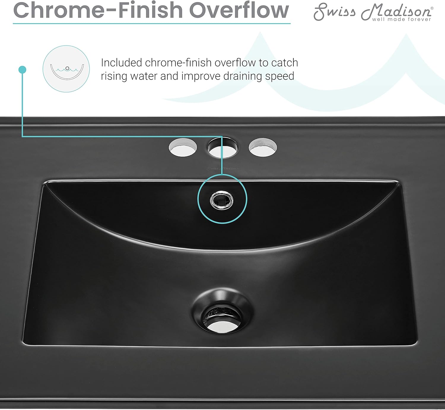 Matte Black Ceramic 24" Vanity Top Bathroom Sink