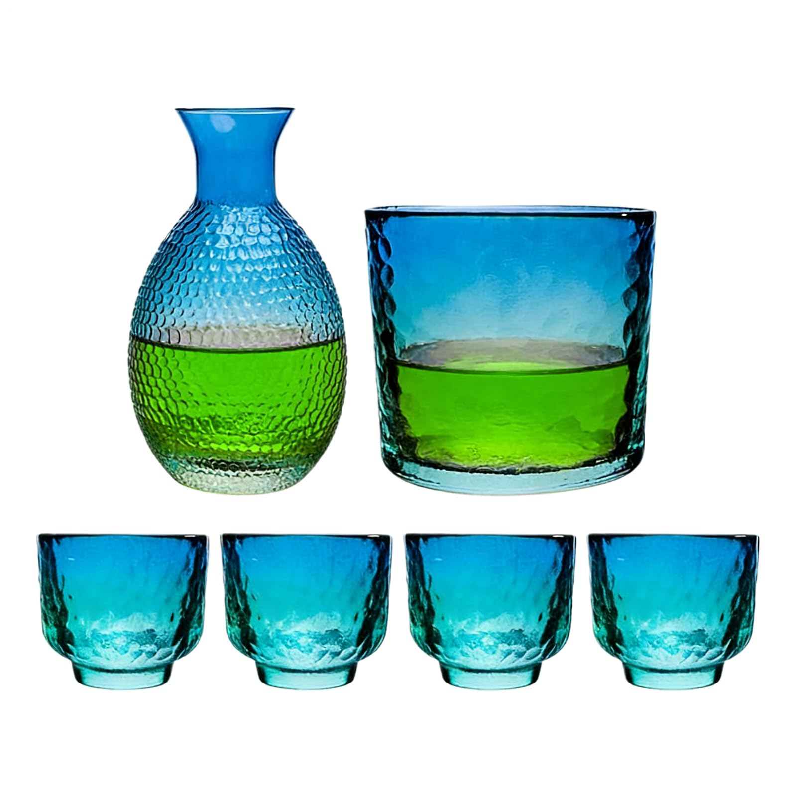 Generico Set di Sake Giapponese Caraffa in Resistente al Calore | Kit Per Bottiglia Di Sake Per Il Servizio Di Liquori Per Vodka, Birra, Bevande, Feste, Raduni, Home Bar, Ristorante