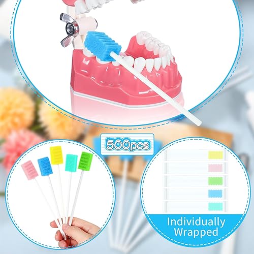 Miniatura 3 de 500 hisopos orales desechables para adultos mayores, hisopos orales para cepillo de dientes, hisopos orales dentales, hisopos orales a granel,