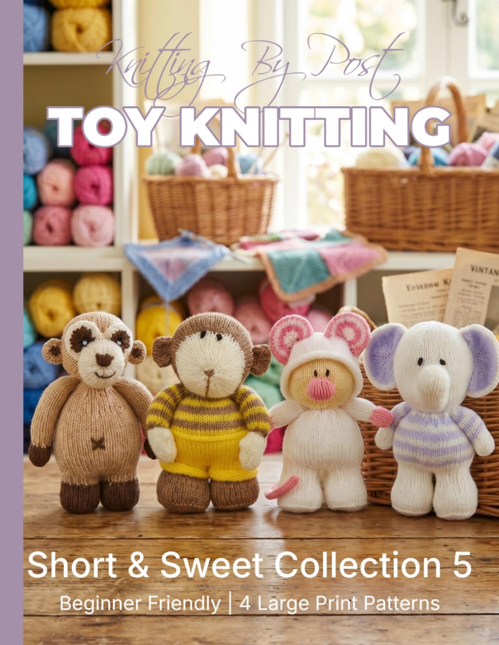 Knitting by Post: Short and Sweet Collection 5 – 4 Easy-to-Follow Large Print Toy Designs (LARGE PRINT Knitting by Post)