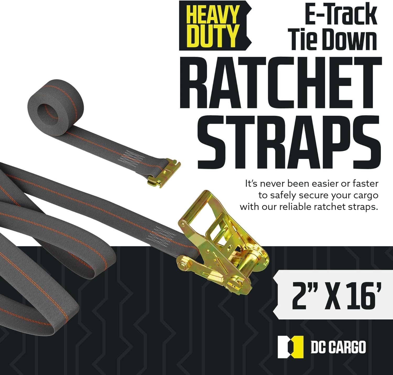 DC Cargo Mall E Track Tie-Down Kit - 10 Pieces: 5 ft Black E Track Rails & E Track Ratchet Straps