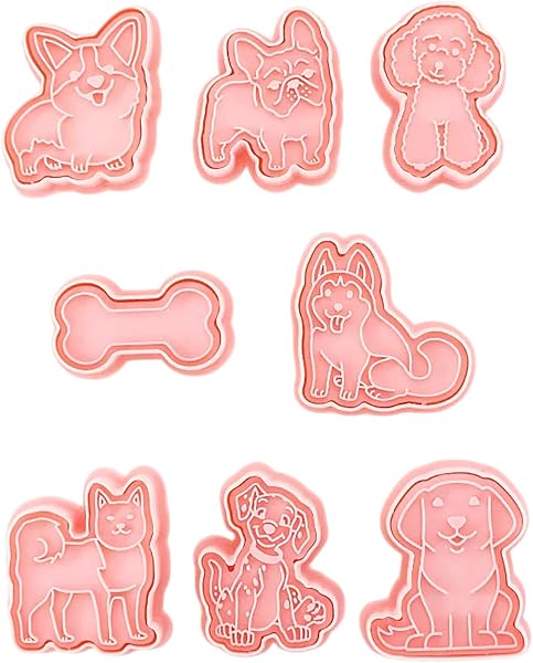 8 Pezzi Stampi per Biscotti 3D, Formine per Biscotti Pressabili, Stampini Biscotti Plastici Riutilizzabili, Set Formine per Decorare Biscotti Dolci e Torte Natalizie, Tagliabiscotti 3D - 1