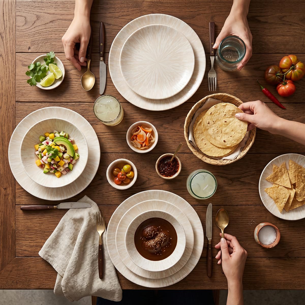 Amazon.com | Corona 12-Piece Light Sandy Beige Ceramic Dinnerware