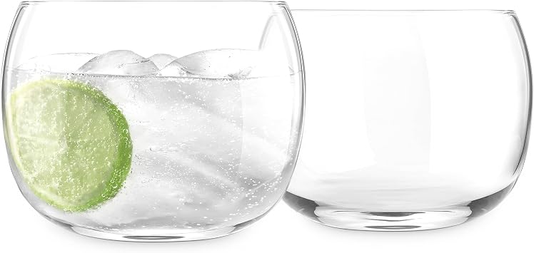 Final Touch Revolve Spinning Crystal Cocktail Glasses, 17 oz, Set of 2 | Gentle wrist motion creates revolving action, enhances aromas, lead-free crystal, ultra-fine cold-cut rim, 500 ml, LFG5162
