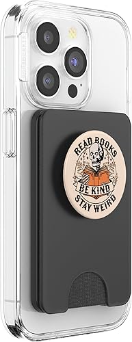 Miniatura 10 de Read Books Be Kind Stay Weird Skeleton Reading Book Bookish PopSockets intercambiables PopGrip