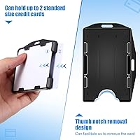 Vista 2 de Paquete de 30 portatarjetas de 2 caras, de plástico duro, de plástico duro, para tarjetas de identificación, acceso vertical y horizontal