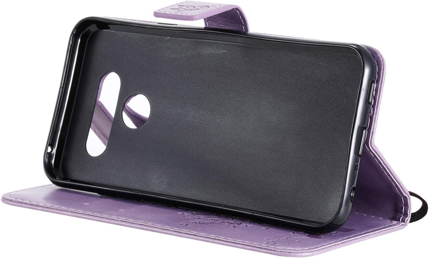 LG Stylo 6 Wallet Case,LG Stylo 6 Case, PU Leather Protective Case Emboss Love Tree Cat Folio Magnetic Card Holder Kickstand Flip Case for LG Stylo 6 Light Purple
