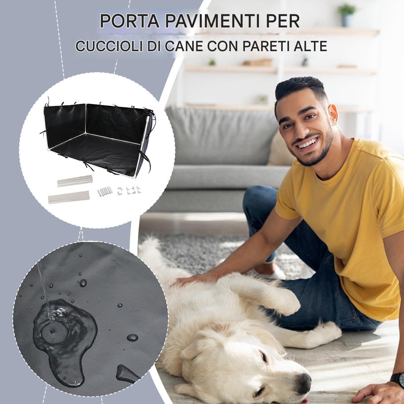 Porta del cuscinetto per i cani, supporto per cani Paesatore di | Porta del cucciolo di pea con pareti alte per bulldog francese di medio -medio