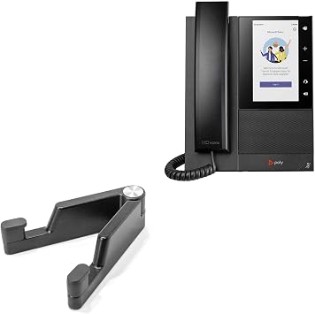 BoxWave Stand and Mount Compatible with Poly CCX 505 - Desktop Aluminum SoloStand, Adjustable Hands-Free Portable with Rubber Feet - Jet Black