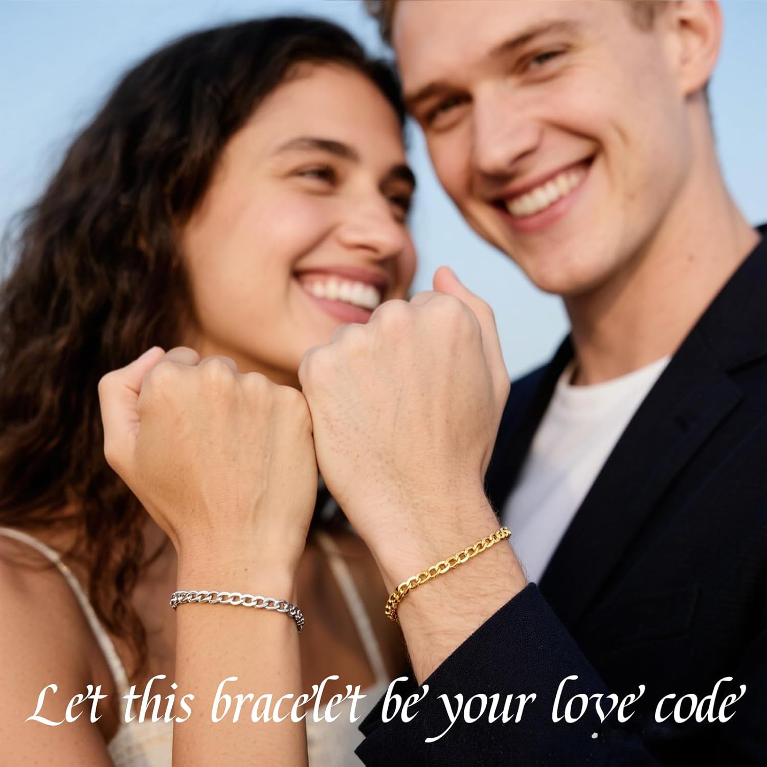 ABYST Permanent Bracelet Kit for Couples - DIY Sterling Forever Bracelets Making Set with Silver & Gold Plated Chains - Romantic Infinity Jewelry for Anniversary (Gold & Silver)