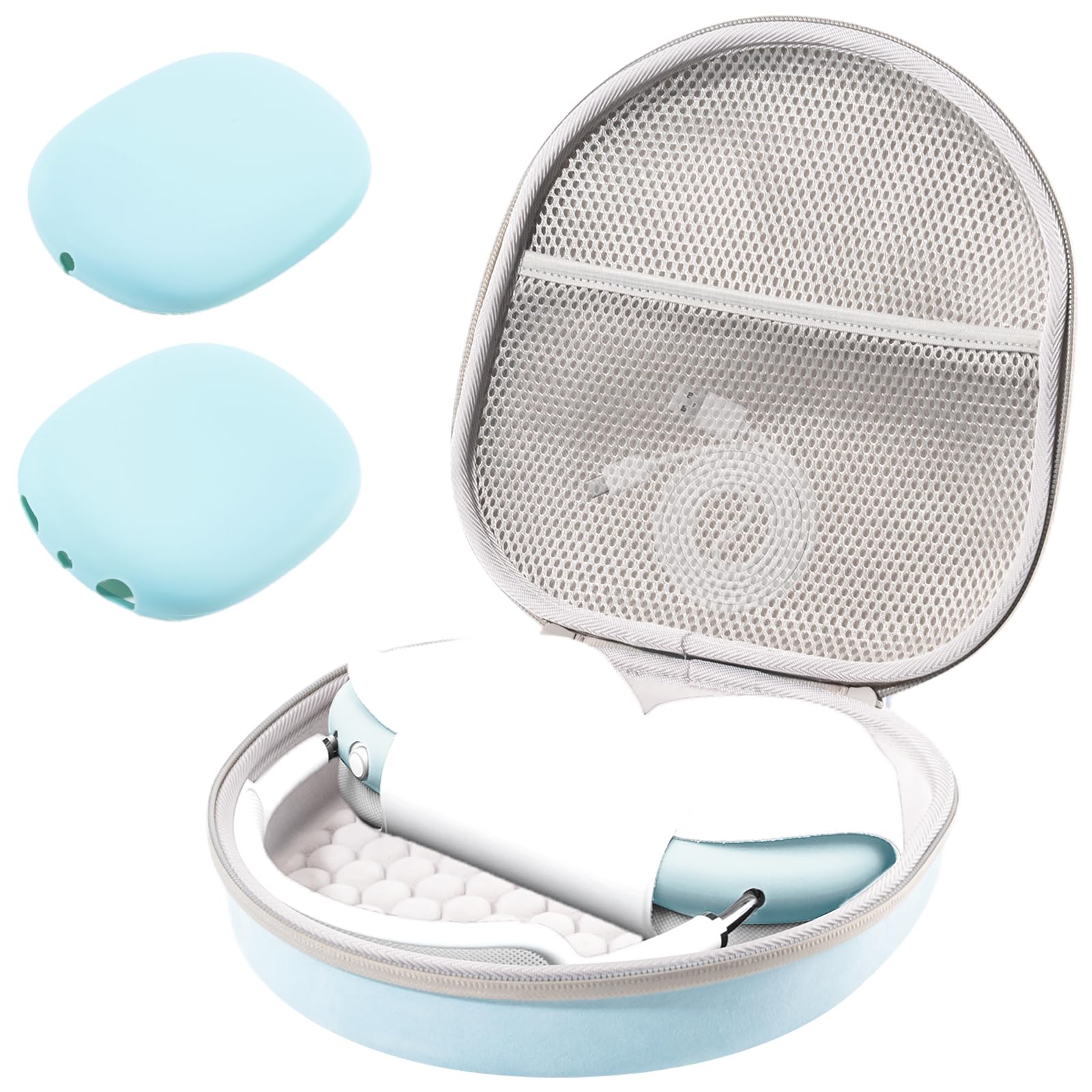 ProCase Hard Case for Apple AirPods Max, Travel Protective Carrying Case with Silicone Ear Cushion Covers, Shockproof EVA Shell with Soft Lining &