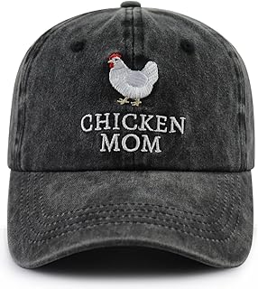Chicken Mom and Chicken Dad Hat for Women Men, Funny Adjustable Cotton Embroidered Farm Hen Lovers Baseball Cap
