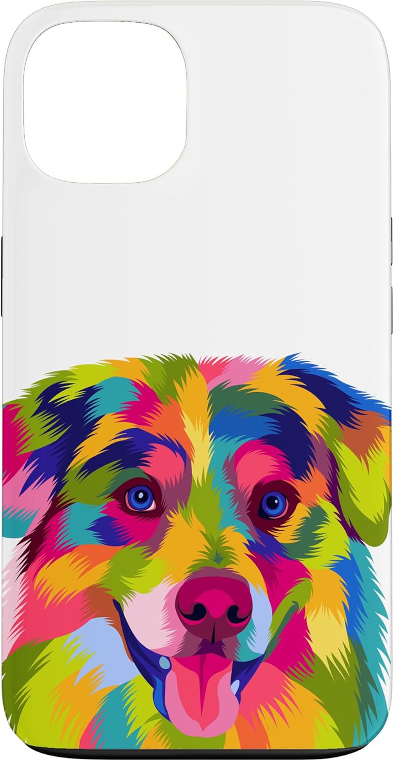 Colorful Pop Art Australian Shepherd Portrait Aussie Case for iPhone 14