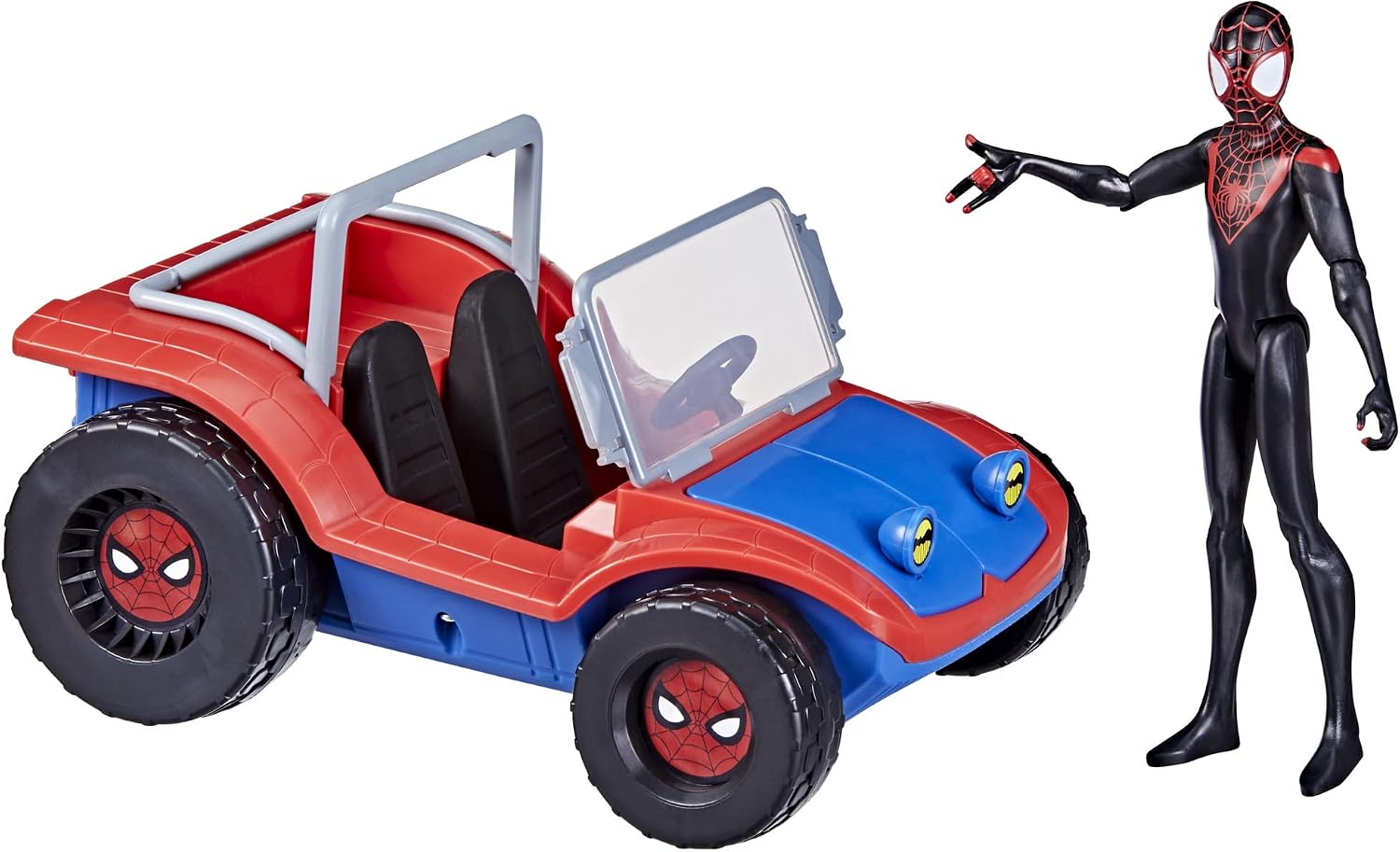 Spider-Man Hasbro Marvel Spider-Mobile 15-cm-scale Vehicle and Miles Morales Action Figure, Marvel Toys for Children Aged 4 and Up