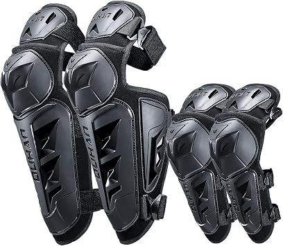 Motorcycle Shin Guards 4Pcs Elbow Guard and Knee Pads Adjustable Anti-Slip Motorcycle Protective Gear for Men and Women