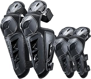 DUHAN 4-Piece Motorcycle Protective Set: Adjustable Anti-Slip Shin Guards, Elbow, and Knee Pads