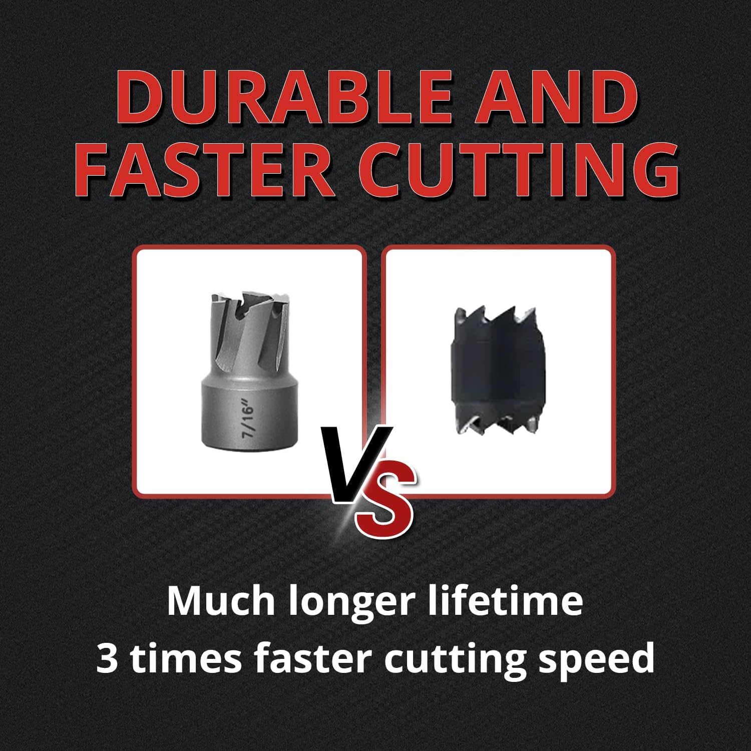 Spot Weld Cutter Kit 4-Pack, Cutting Diameter 7/16", S&F STEAD & FAST High Speed Steel Spot Weld Drill Bit, Annular Cutter for Hand Drill, 3/8" Threaded Shank, 1/4" Depth of Cut