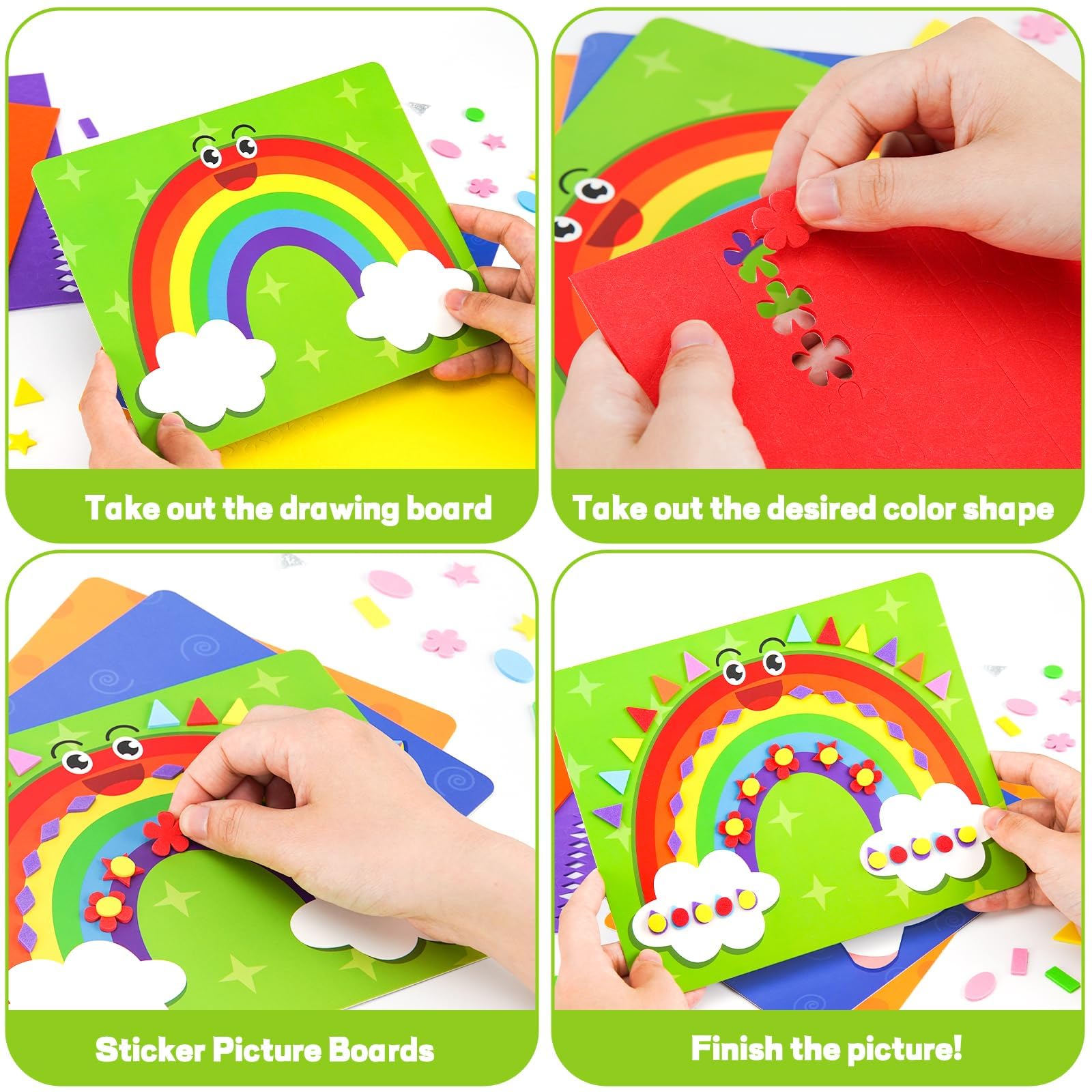 Foam Sticker No Mess Sticker Art Craft Kit For Kids,3D Foam Stickers,DIY Creative